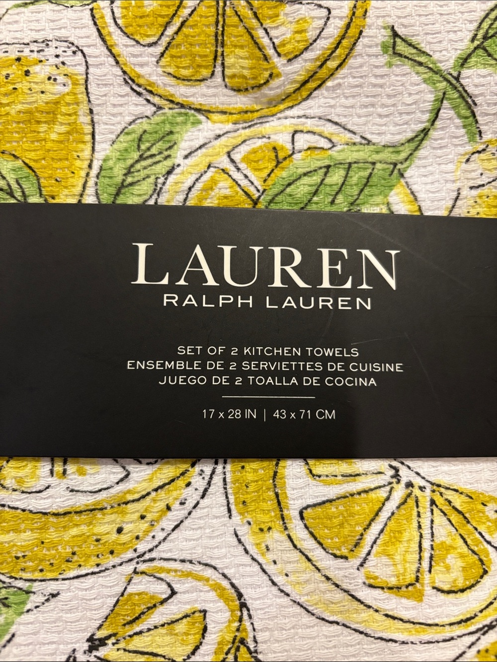 Lauren Ralph Lauren Lemon Kitchen Towels Set of 2 NWT Cotton 17x28” - Picture 2 of 16